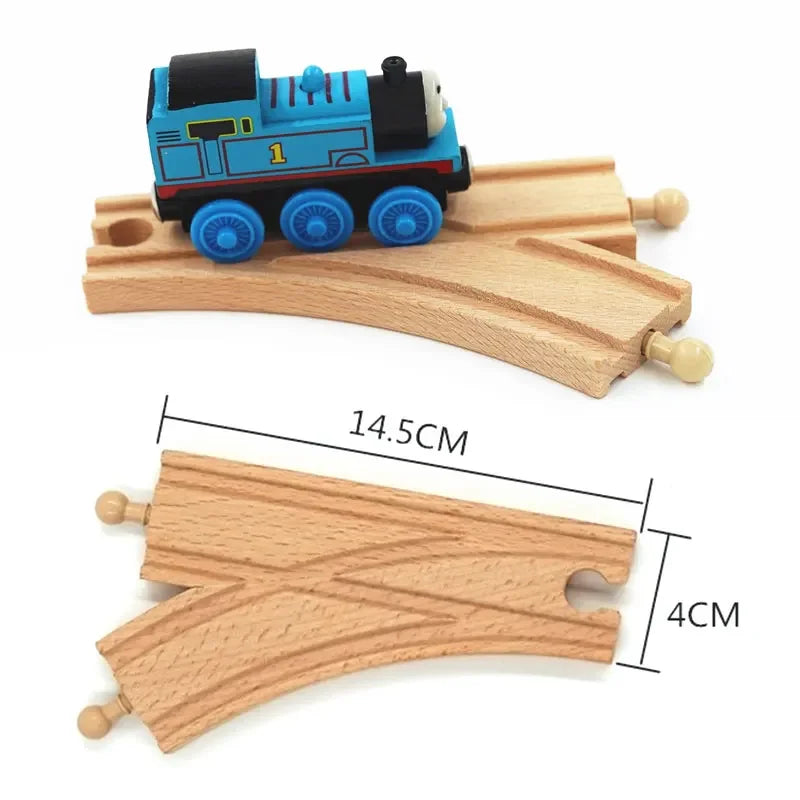Train Tracks Wood Parts Railway Rails Racing Track Railway Bridge Fit Thomas Wooden Train Connector Children Toys Gifts For Kids.