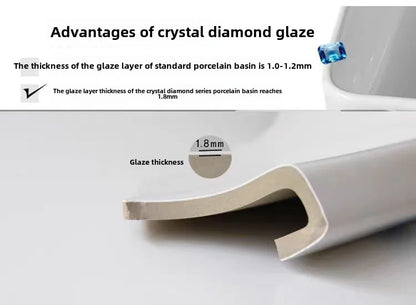 Einfache Installation, wandmontiertes Keramik-Badezimmerwaschbecken für kleine Räume