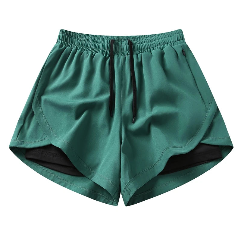 Yoga Short Pants Women Double Design Short Lightweight Comfortable Quick Dry Breathable Fitness Sport Anti-exposure Shorts Pants