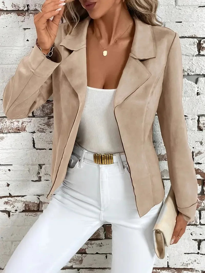 2025 mode Herbst Winter Neue Stil Modische Jacken Langarm Kerb Kragen Abnehmen Einfarbig Mantel Frauen Outer.