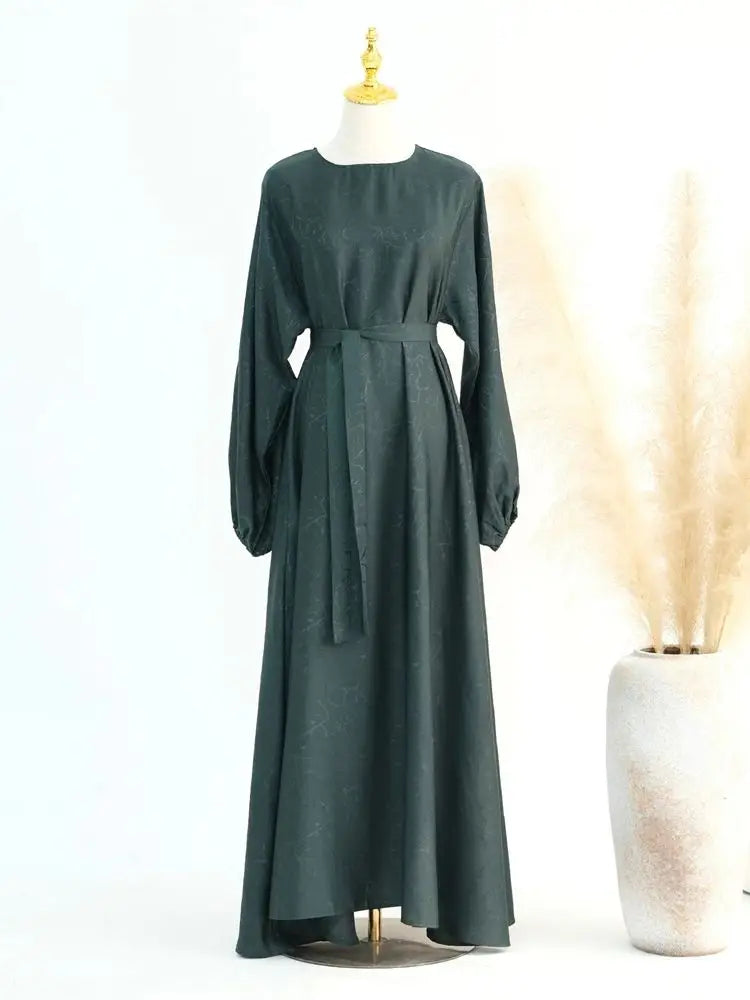 Ramadan Eid Satin Dubai Long Modest Dress Abaya Damen Islam Muslim Kaftan African Dresses For Women Kebaya Robe Femme Musulmane