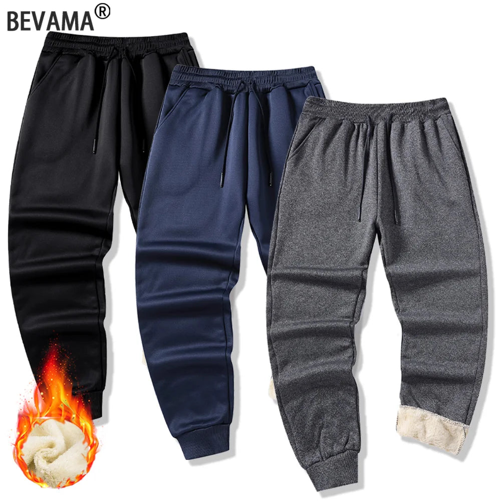 Men's Jogging Sports Pants Autumn Winter Thick Fleece Sweatpants Drawstring Outdoor Casual  Trousers Warm Daily Fitness Clothing.