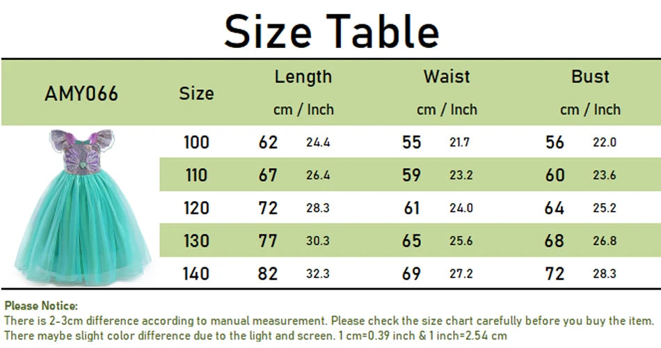 Disney Kleine Meerjungfrau Prinzessin Kleid Kinder Phantasie Karneval Cosplay Kostüm Geburtstag Hochzeit Party Kleidung Halloween Kostüm.