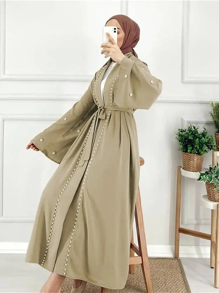 Ramadan Open Muslim Kimono Abaya Dubai Turkey Islam Arabic Abayas For Women Hijab Dress Kebaya Robe Femme Musulmane Kaftans.