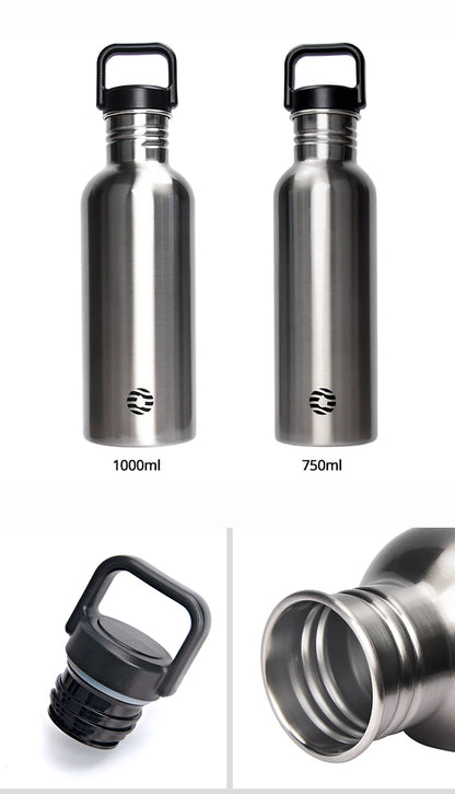FEIJIAN Stainless Steel Water Bottle Portable Cycling Sports Bottle Leakproof BPA Free Large Capacity With Bottle Bag.