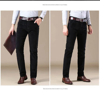 Herren Cord-Freizeithose, gerades Bein, lockere Passform, Jugend, Winter, dicke warme Samt-Jogginghose, Jogginghose, Baggy-Jogginghose