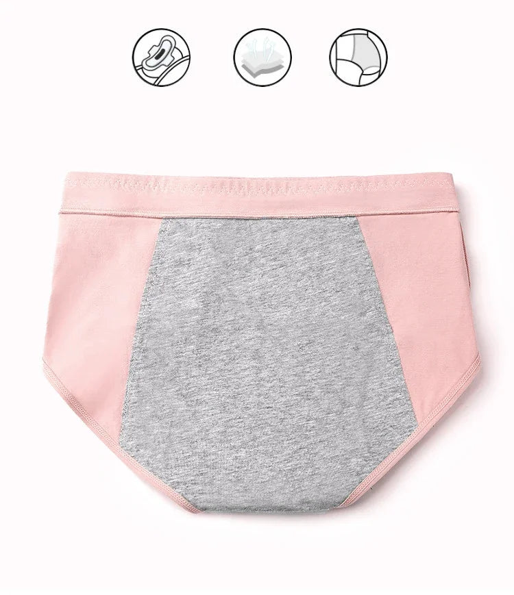 4 Pcs Women's Menstrual Period Panties High Waist Cotton Leak-Proof Underwear Absorbent Postpartum Post Surgery Period Underwear.