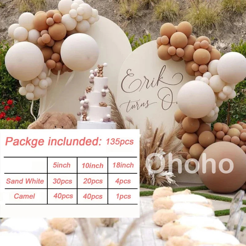 Kaffeebraun Beige Ballon Girlande Bogen Kit Oh Babyparty Dekoration Rustikale Hochzeit Kindergeburtstag Party Taufe Taufe