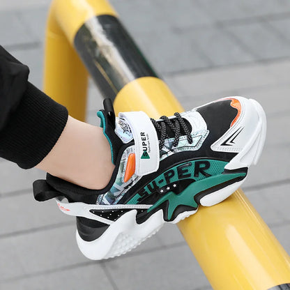 Sport Kids Leather Sneakers Four Season Boys Casual Shoes Non Slip Children Fashion School Walking Running Shoes Size 28-39.