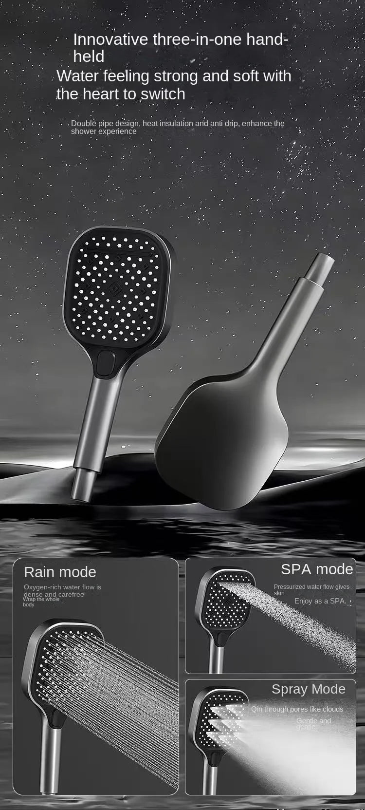 Bluetooth Music Digital Bathroom Shower System Ambient Lighting thermostatic Digital Bathroom Shower Set Faucets Accessories