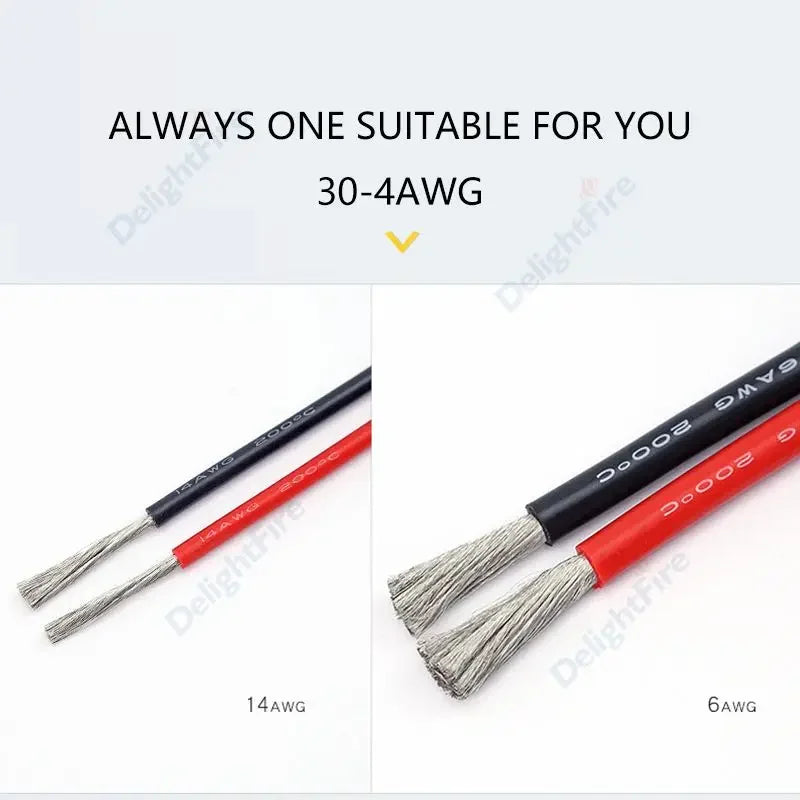 Red Black Silicone Cable Heat Resistant Silicone Wire Flexible Tinned Copper Stranded Wire For Auto Battery Solar Panel Inverter.