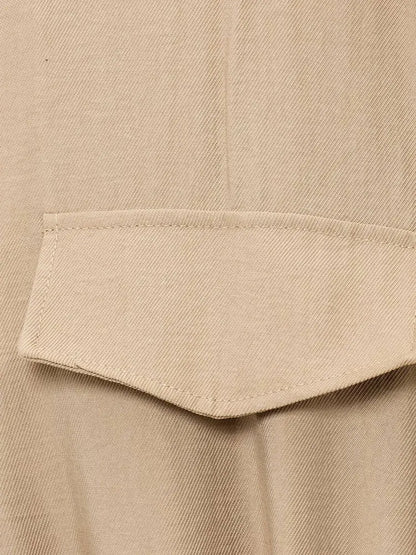 2025 Summer Vintage Casual Chic Women Jumpsuits Solid Sleeveless Belt Wide Leg Bodysuits Fashion Jumpsuit.