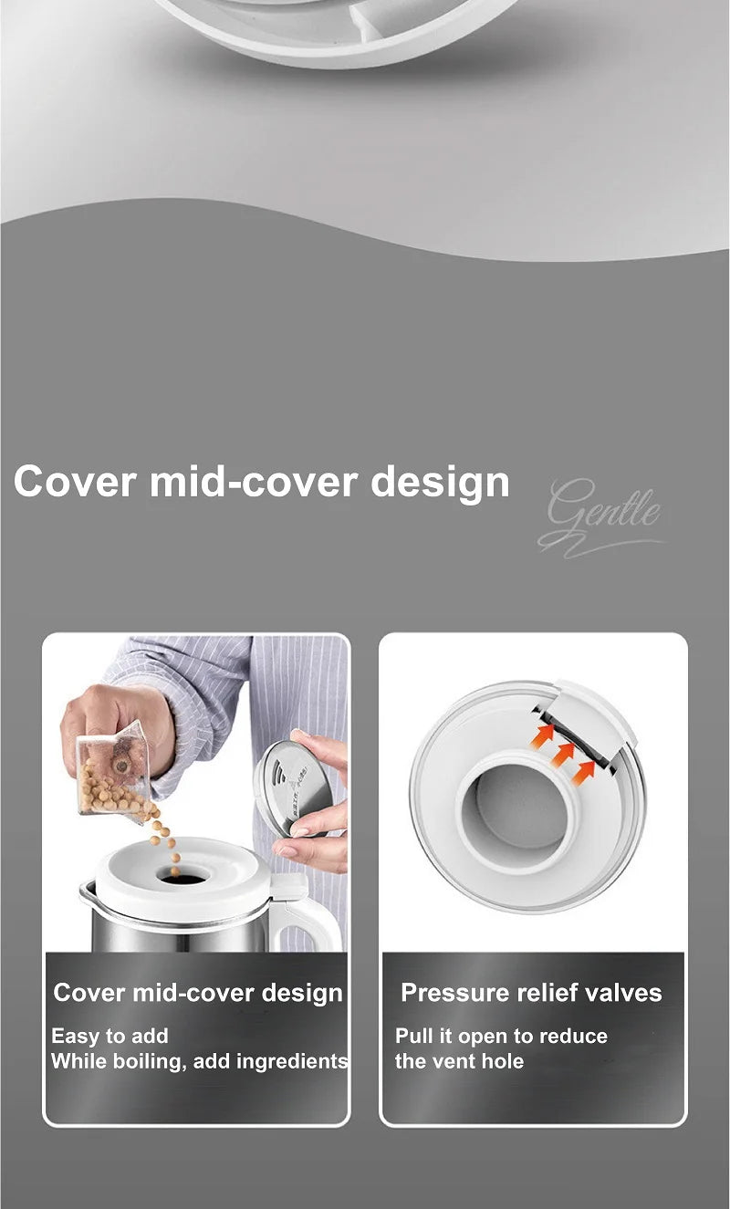 110V/220V Soy Milk Machine Electric Juicer Multifunctional Wall Breaking Machine Kitchen Auto Heating Rice Paste Machine 1200ml.