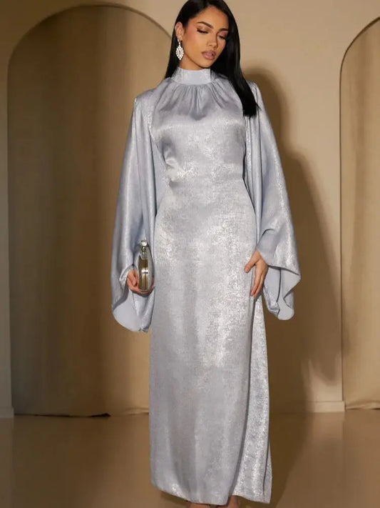 Ramadan Satin Shimmer Abaya Damen Dubai Luxury Islam Muslim Kaftan Dresses Kebaya Abayas For Women Robe Musulmane Femme Vestidos.