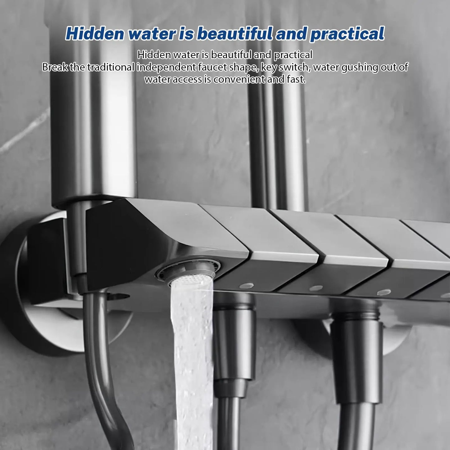 Bathroom Shower Faucet Set 4 Functions Digital Display Shower Thermostat Hot Cold Showers Mixer Pressure Discharge Copper Taps