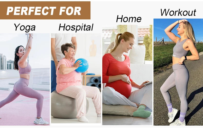 4 Pairs Yoga Socks for Women Professional Non-slip Silicone Mid-tube Pilates Socks Indoor Fitness Gym Dance Sports Floor Socks.