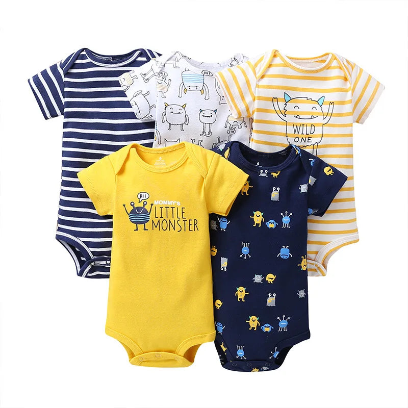 5 Pairs Neugeborenen Baby Body Kurzarm Infant Overall Kurzarm Baumwolle Overalls Neugeborenen Overall Kinder Baby Roup.