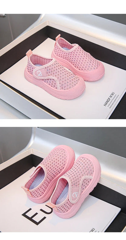 Students Casual Shoes Mesh Breathable Children Tennis Shoes Soft Bottom Comfortable 2025 New Fashion Kids Sports Shoes Non-slip.