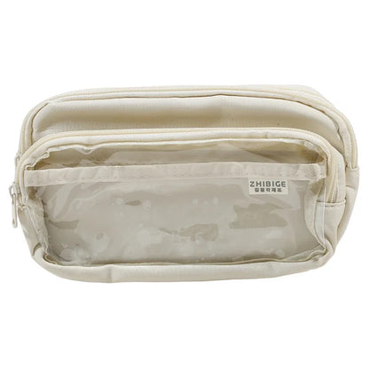 Chic Einfarbig Bleistift Fall Koreanische Einfachheit Transparent Stift Tasche Große Kapazität Organizer Tasche Schule Liefert Schreibwaren tasche