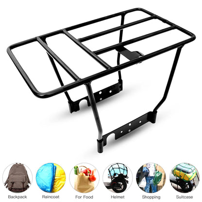 Electric Scooter Rear Rack Solid Bearing Scooter Luggage Cargo Rack Solid Steel Carrier Rack Replacement for Xiaomi M365 1S Pro.