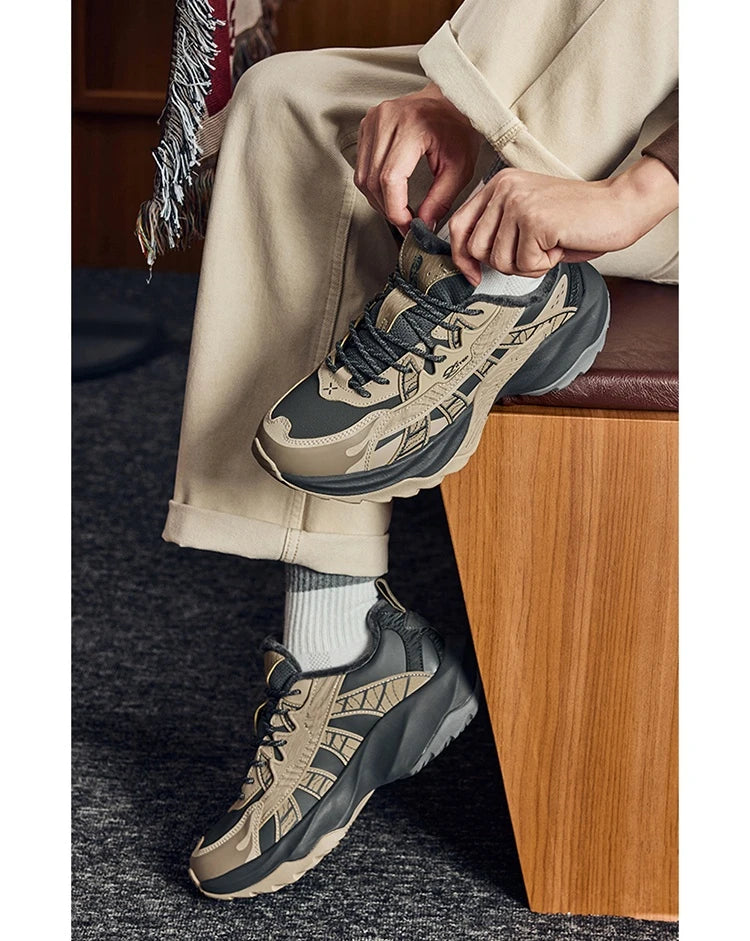 Xtep Flame 5.0 Men's Cotton Shoes 2024 Winter Comfortable Lightweight Heightening Rabbit Fur Warm Retro Casual Shoe 976419370048.