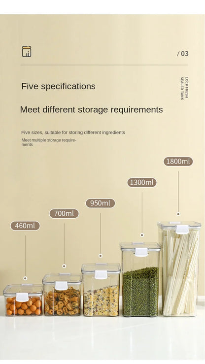 2/4Pcs Sealed Jars Set Grain Coffee Beans Sealed Container Plastic Kitchen Fresh-keeping Box Moisture-proof Storage Boxes Set.