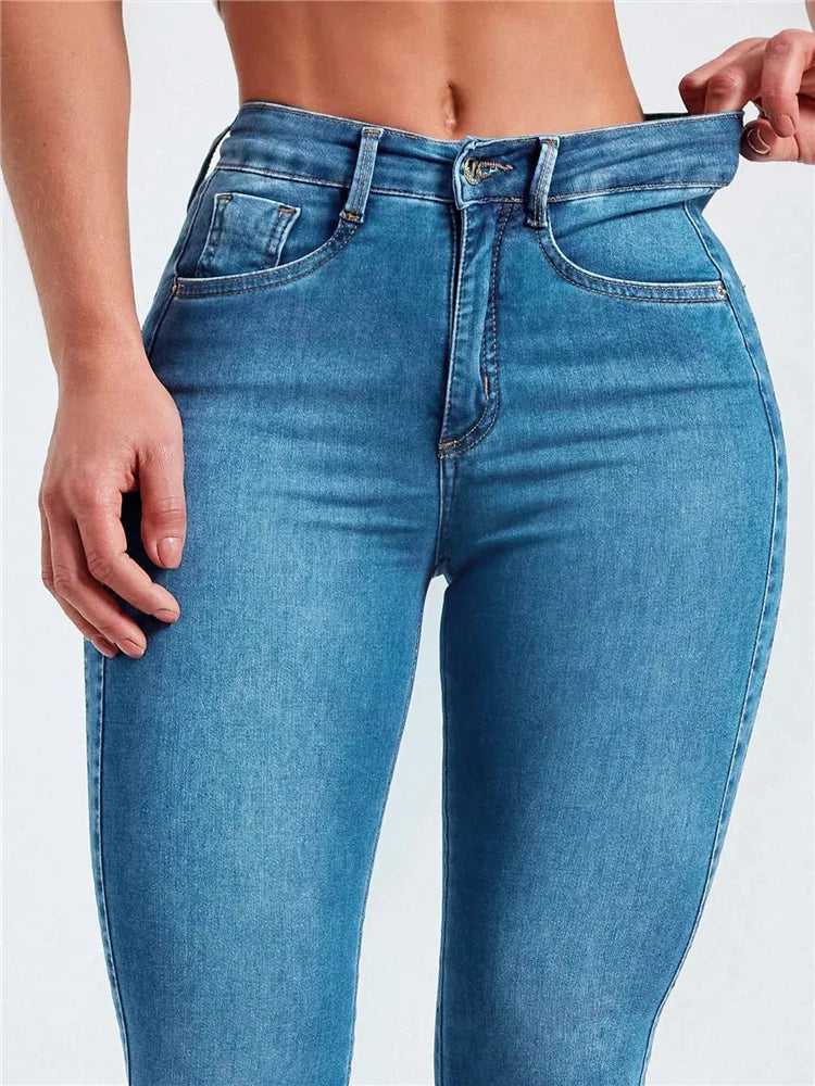 Women High Waist Stretch Skinny Hips Wrap Jeans Lady Slim Fit Classic Narrow Leg Denim Pencil Pants Y2k High Street Trousers.