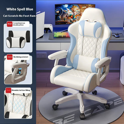 Gaming-Stuhl im Racing-Stil, drehbarer Bürostuhl, 8 cm dickes Latexkissen, verstellbarer Computersitz aus 135 Grad PU-Leder