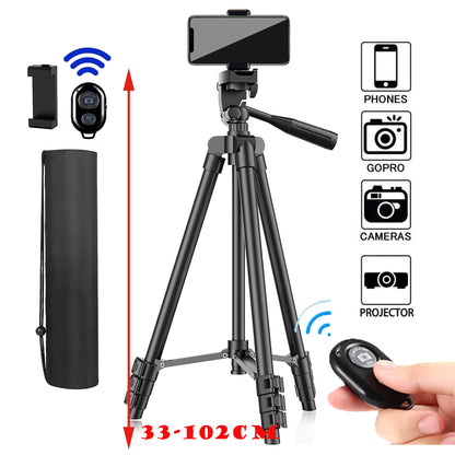 103cm Lightweight Camera Tripod For Mobile Tripod Camera Portable SLR Bluetooth-compatible Desktop Cam Stand Monopod Smartphone.