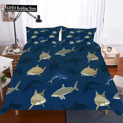 2021 Thick Bedding For Shark Ocean 3D Print Duvet Cover Pillowcases Black And White Bedding Sets Ropa De Cama Euro Size 2/3pcs.