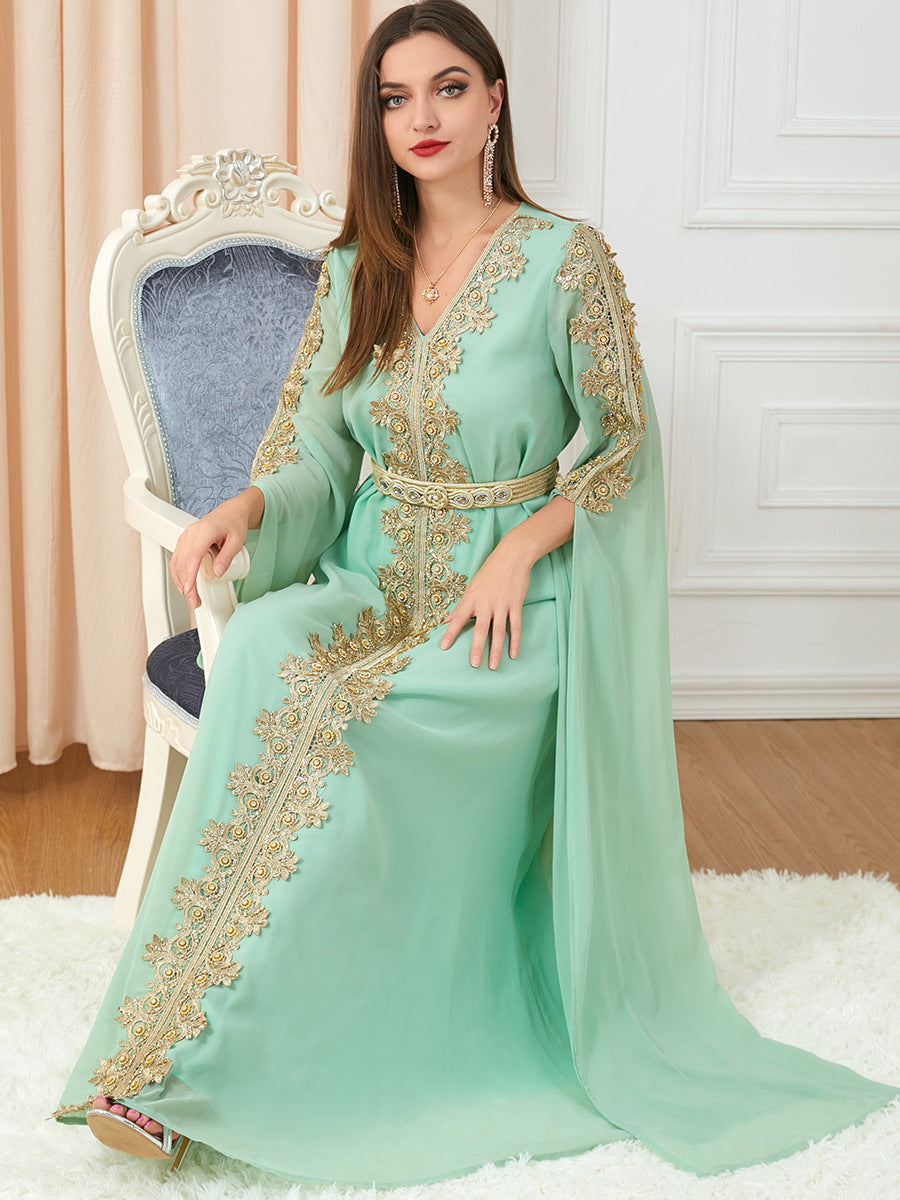 Eid Marokko Party Kleid Muslimische Frauen Abaya Kleider Langarm Abayas Dubai Türkei Islam Kaftan Robe Longue Vestidos Largos 2025