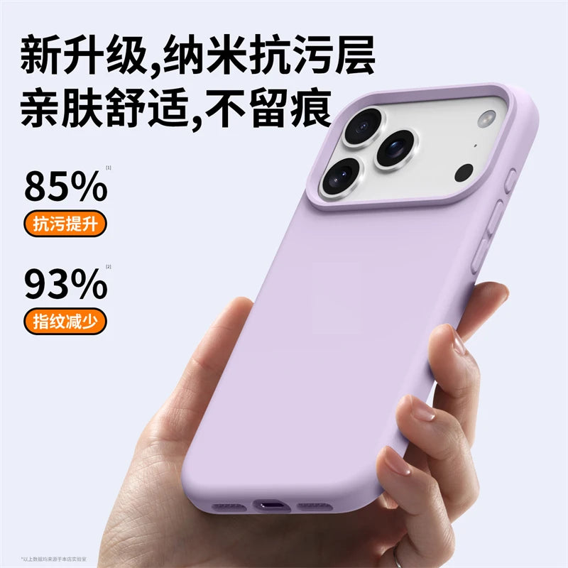 Magnetic Case For iPhone 17 Pro Max 17 Ari MagSafe Luxury Liquid Silicone Comfortable Feel Built in Flocking Protect Cover.