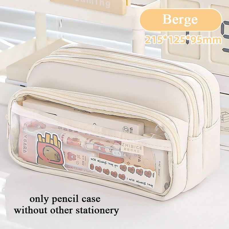 Neues einfaches Federmäppchen mit großem Fassungsvermögen für Schüler.