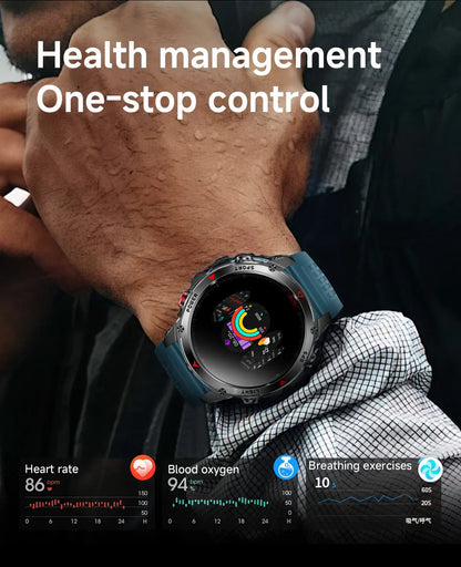 2025 New Military T-Rex 3 GPS Sports SmartWatch Compass Altimeter IP69K Waterproof Battery Call heart rate Fitness Bracelet Men.