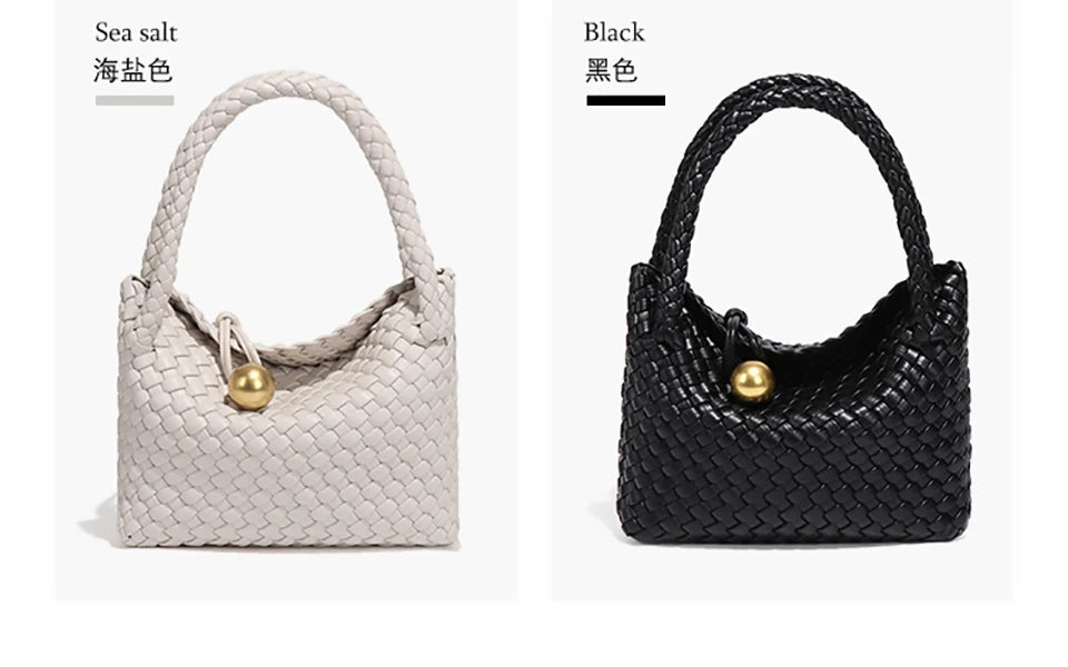 Woven Shoulder Bag for Women Crossbody Tote Bag for Women Small Handbag Vegan Leather Purse Tote Handbag Hobo Bag.