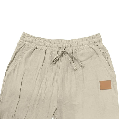 Frühling Sommer Dünne männer Casual Leinen Hosen Strand Stil Kordelzug Gerade Bein Lange Hosen Hochwertige Bequeme Passform