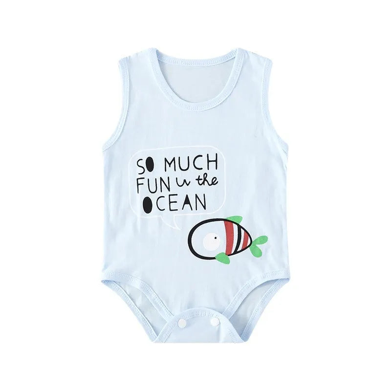 Sommer Baby Body Kinder Ärmellose Casual Einteiliges Neugeborenen Jungen Mädchen Cartoon Tier Strampler Kleinkind Overall Kleidung 0-2 jahre.