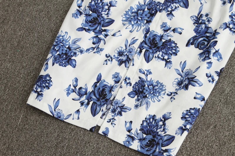 ALPHALMODA-Stretchy Tank-Kleid für Damen, schmales Baumwollkleid, einreihig, Blumendruck, elegant, Sommer, neu.