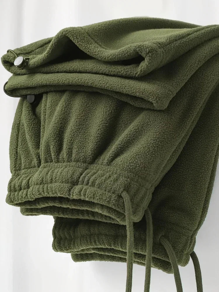 Vintage Thick Winter Casual Fleece Pants Men Wide leg Baggy Warm Sweatpants Male Drawing Jogger Pants Falls Trousers.