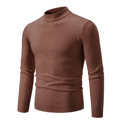 New Autumn Winter Designer Fashion Half Turtleneck Knitted Sweater High Quality Mens Casual Solid Color Warm Women Sweaters
