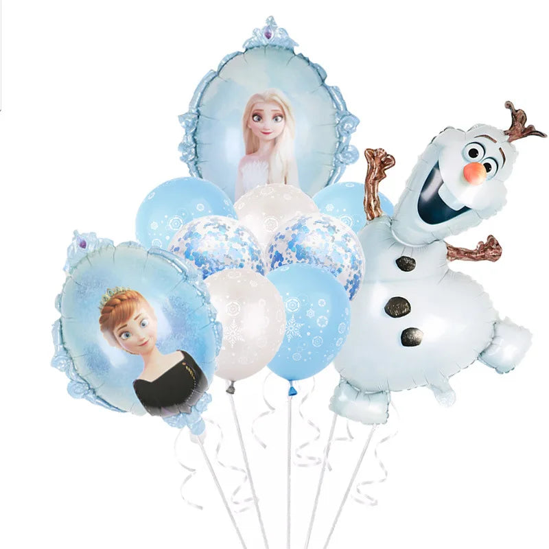 Disney gefroren Geburtstag Dekorationen Mädchen Papier Geschirr Teller Servietten Tassen Schnee königin Geburtstag Deko Hintergrund Luftballons Lieferungen.