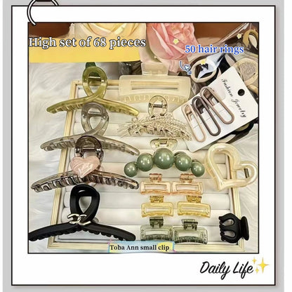 New 8-137PCS Set Hair Clip Combination Women Hair Accessories Grab Clip Hair Band Temperament Hairclip High Ponytail Headband