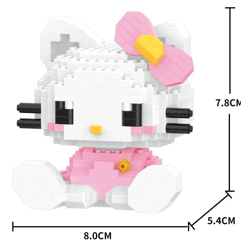 KEEPPLEY Sanrio Anime Hello Kitty My Melody Cinnamoroll Pompompurin Kuromi Building Blocks Girl Kid Holiday Christmas Gift.