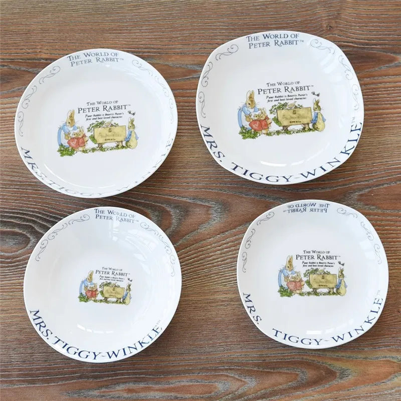 Bone china rabbit series dinner plate ceramic soup plate vegetable plate.