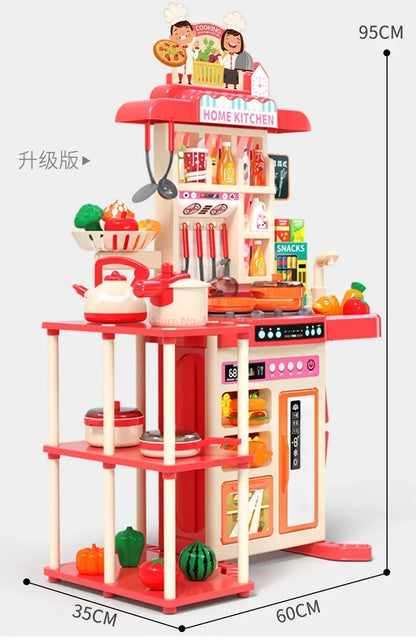 Children's Home Cooking Simulator Kitchen Set Kitchen Girls Cooking Spray Dining Table Toys Christmas Gifts