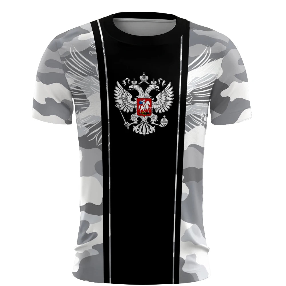 Russia Men's T-Shirts 3d Russian Flag Short Sleeve T-Shirt For Men Oversized Tees Mens Clothing Summer Casual Breath Sportswear.