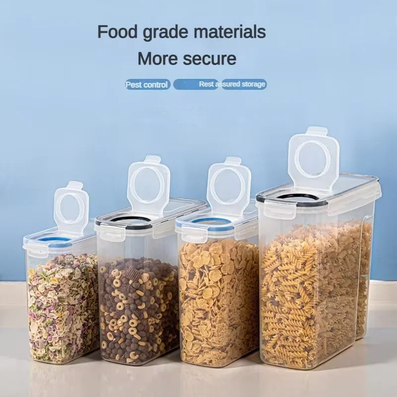 4PCS Kitchen Food Storage Tank Miscellaneous Grain Storage Box 2.5L/4L Set Transparent PP Sealed and Waterproof Storage Tank..