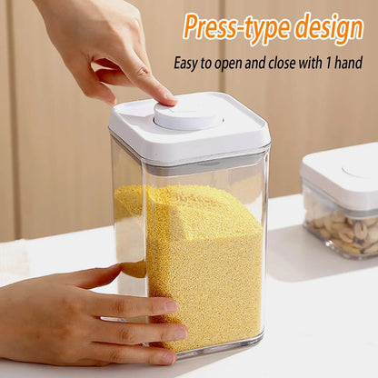 Cereal Container Kitchen Airtight Jars Clear Stackable Sealed Jar for Rice Pet Food Home Bakers Pantry Organizers Dried Fruits.