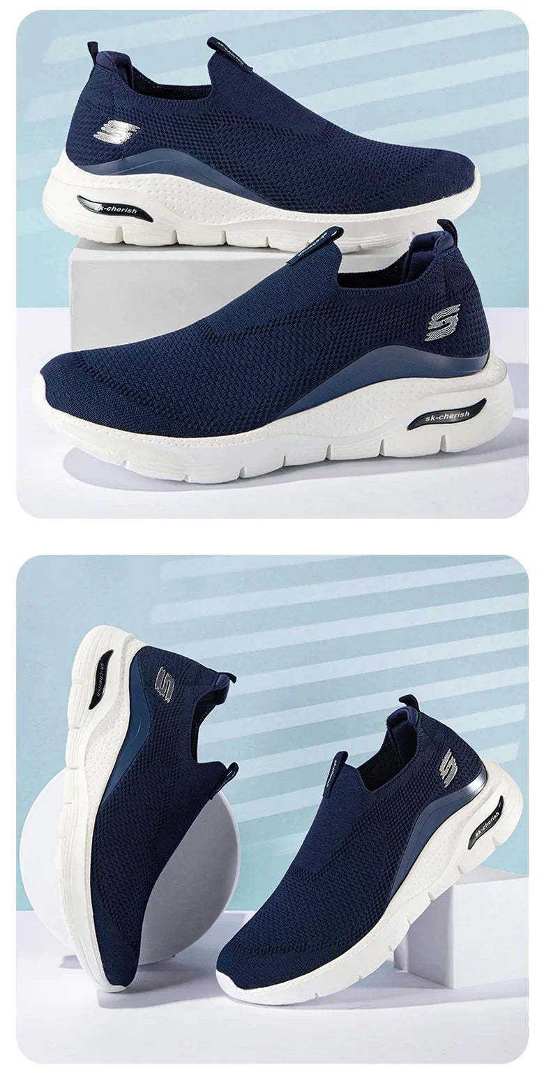 Men's Sports Running Shoes Fashion Breathable Cotton Shoelaces Increased Heel Sneakers Mesh Casual Sports Shoes.