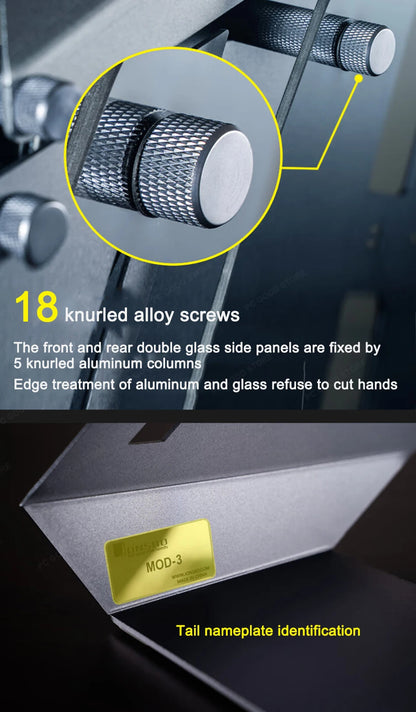 JONSBO MOD-3 Special-shaped Case All Aluminum Tempered Glass E-sports Mecha Theme Chassis E-ATX Motherboard 360 Water-cooled.